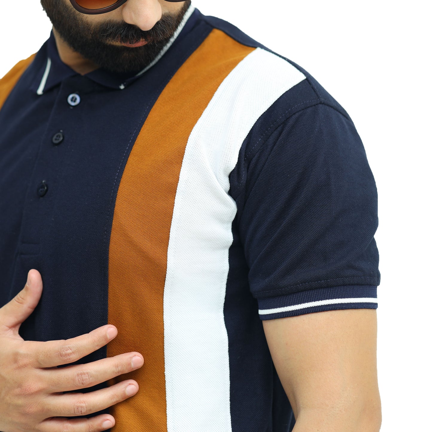 Navy Lining Half Sleeves Polo T-Shirt