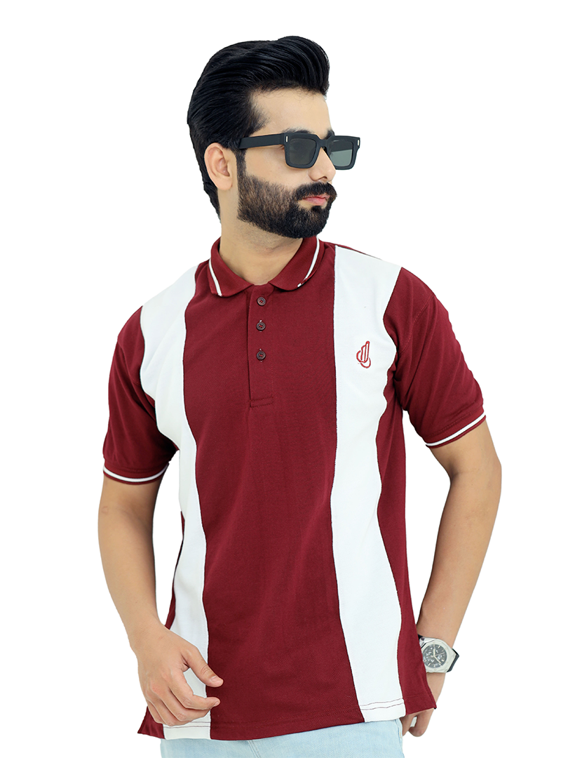 Mehroon Half Sleeves Polo T-Shirt