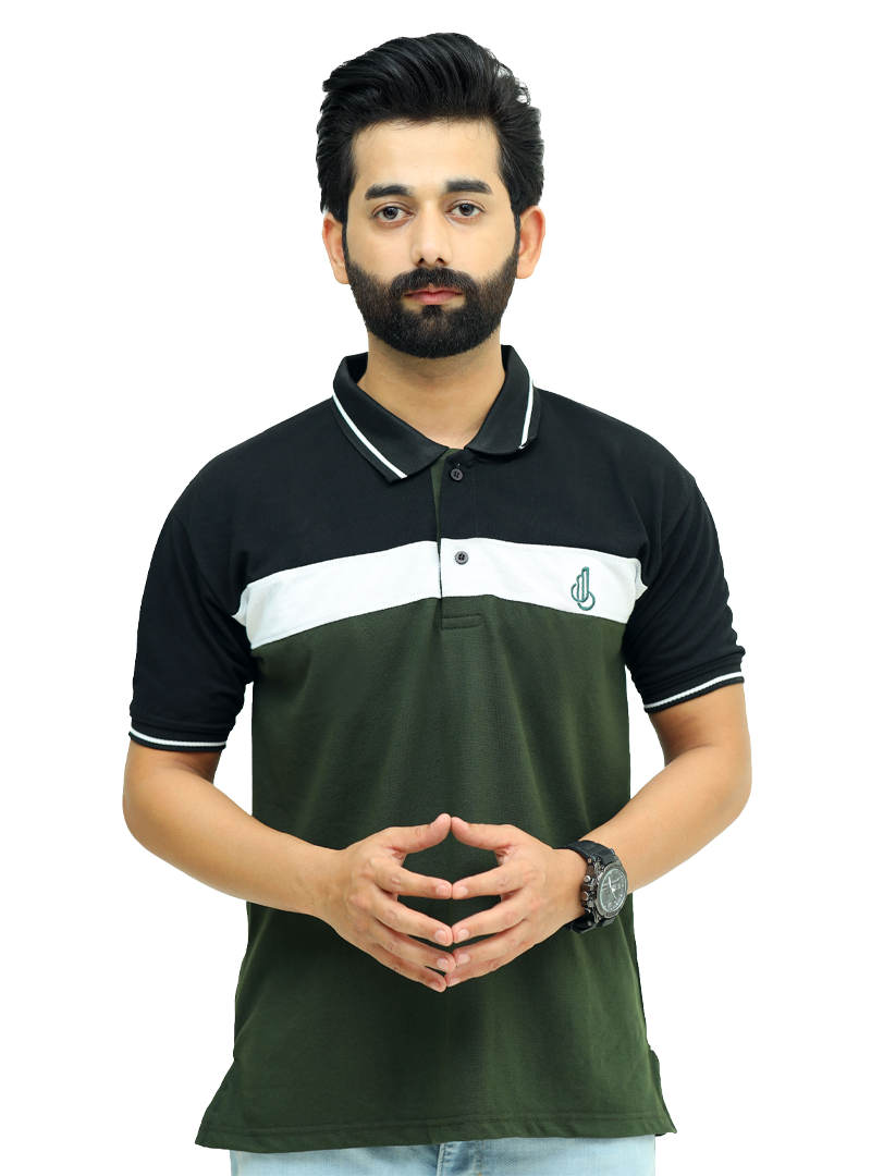 Olive Green Half Sleeves Polo T-Shirt